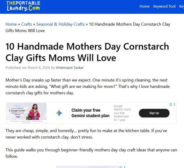 cornstarch clay gifts for mom